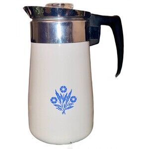 Corningware Blue Cornflower 9 c  Porcelain Pot Carafe With Lid No Basket